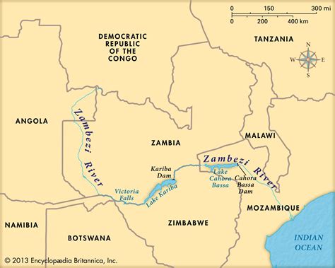 MAP Zambezi River On A Map